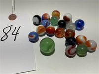20 Assorted Vintage Glass Marbles