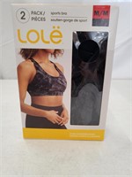 LOLE WOMENS SPORT BRA SIZE MEDIUM 2PC