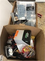 Two boxes of hardware screws etc.