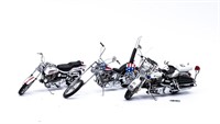 Model Lot of 3 Franklin Mint Die Cast Motorcycles