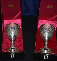 2 Excellent Silverplate Goblets In Boxes!