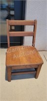 Antique solid oak 20in children's chair