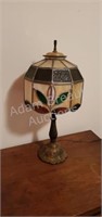 Vintage brass stained glass 22 in table lamp