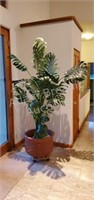 Modern faux potted 79 inch Swiss Cheese plant