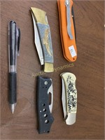 Four Folding Knives, Eagle & Deer