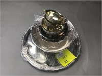 Silver finish tray and bowl