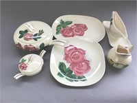 8 Piece Set Red wing handcrafted painted dishes