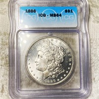 1886 Morgan Silver Dollar ICG - MS64