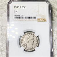 1908-S Barber Silver Quarter NGC - G4
