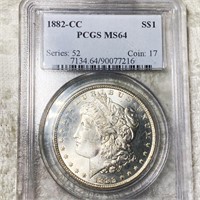 1882-CC Morgan Silver Dollar PCGS - MS64