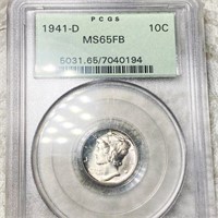 1941-D Mercury Silver Dime PCGS - MS 65 FB