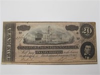 1864 CONFEDERATE TWENTY DOLLAR BILL