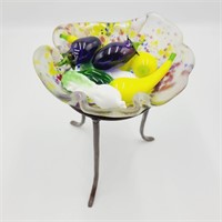 Hand Blown Candy Dish of Glass Vegetables