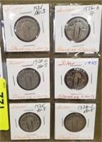 (6) STANDING LIBERTY SILVER QUARTERS
