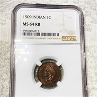 1909 Indian Head Penny NGC - MS 64 RB