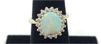 Opal Colored 14k White Gold Ring