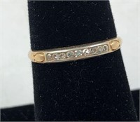 14k Gold Ring With 7 Small Diamonds