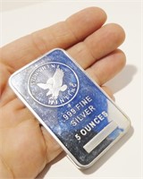 5 Ounce .999 Silver Bullion Bar