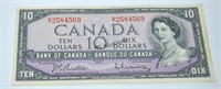 Canada 1954 Issue $10 Bill Queen Elizabeth