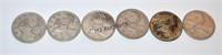 6 Silver Quarters Canada 1940 - 1945