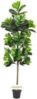 LACKINGONE 6ft Faux Fiddle Leaf Fig Tree