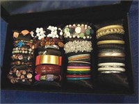 Large lot of bracelets in display