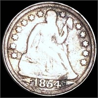 1854 Seated Liberty Dime NICELY CIRCULATED