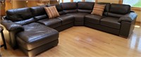 4 piece leather sectional. Some minor wear.