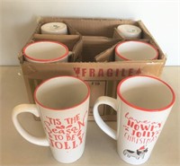 6 New Christmas Latte Mugs ~ 2 Designs
