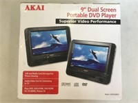 New AKAI 9" Dual Screen Portable DVD Player