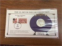 1925 Peace Silver Dollar w/ Stamps