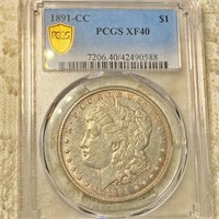 1891-CC Morgan Silver Dollar PCGS - XF40