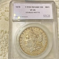 1878 Morgan Silver Dollar SEGS - VF35 DM