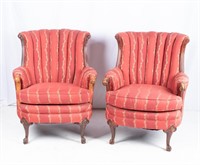 Furniture Pair of Victorian Style Parlor Chairs