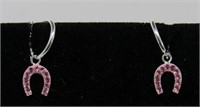 Pink Sapphire Horseshoes Earrings