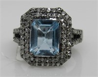 *Appraised* Blue Topaz & Diamond Ring