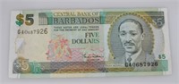 $5 Central Bank of Barbados