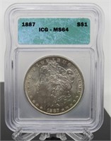 1887 - P Morgan Silver Dollar