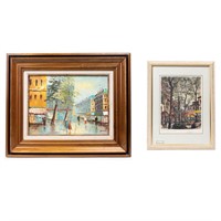 Art Vintage Oil Painting and Color Etching