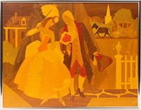 Art Marquetry Colonial Days Framed
