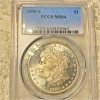 1890-S Morgan Silver Dollar PCGS - MS64