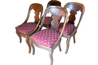 4 Antique Mahogany Side Chairs Circa 1890
