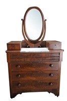Antique Mahogany Victorian Wishbone Dresser