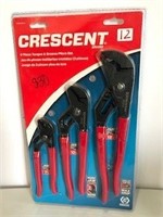 CRESCENT 3PC TONGUE AND GROOVE PLIERS SET