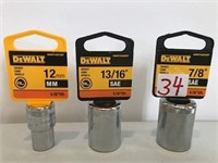 3PC DEWALT SOCKET