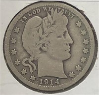 1914 Barber Quarter VG