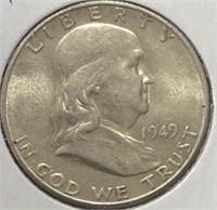 1949-S Franklin Half Dollar AU