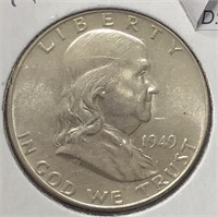 1949 Franklin Half Dollar AU