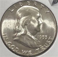 1953 Franklin Half Dollar AU
