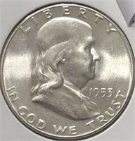 1953-S Franklin Half Dollar BU